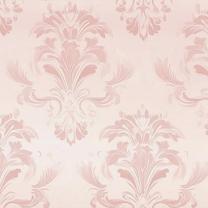 HOMETITUTE Pink Damask Peel and Stick Wallpaper 118.1x17.7 Inch Vinyl - color: Pink Classic Damask