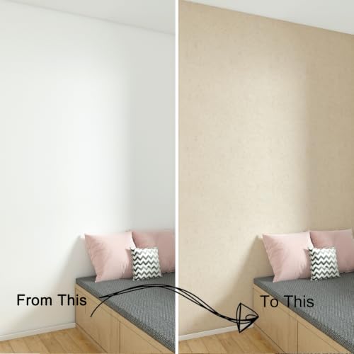Decotalk Beige Textured Wallpaper Peel and Stick Beige Contact Paper Textured Wallpaper for Bedroom Walls Removable Self Adhesive Contact Paper for Cabinets Vinyl Wrap 17.7x120 Inch - size: 17.7" x 120"