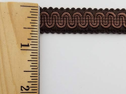 1/2" Scroll Braid Gimp w/Backing - 10 Continuous Yards - Many Color Options! (Brown) - color: Brown