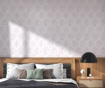 OSECAGE Geometric Peel and Stick Wallpaper Pink Contact Paper 17.3''×197'' - color: Pink, size: 17.3" x 197"