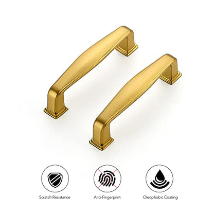 Ravinte Gold Cabinet Handles Solid Cabinet Pulls, 3 Inch CC, 30 Pack - color: Brushed Brass
