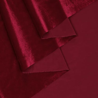 KKJIAF 1 Yard Burgundy Stretch Velvet Fabric 60" Wide for DIY Crafts - color: Burgundy, size: 1 Yard