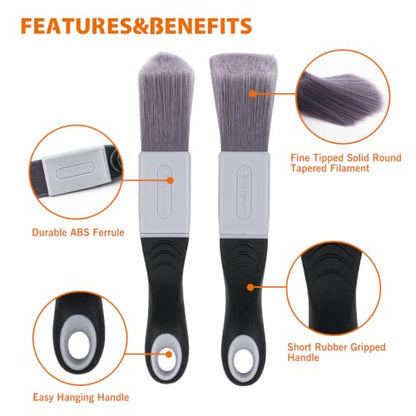 ROLLINGDOG Paint Brush for Trim Edging Paint Brush 2PC - color: 2pc Detail Brush Set