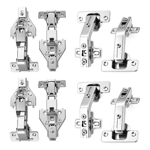 8 Pack Soft Close Hinges Hidden Lazy Susan Cabinet 165 & 135 Degree - color: 4 Pack 165° & 4 Pack 135°