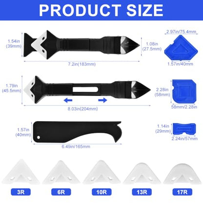 Caulking Tool 3 in 1, Silicone Caulk & Grout Remover Tool