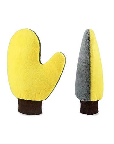 QWORK 4 Pack Painter's Gloves, Soft Microfiber Terry Mitts for Cleaning, Dusting, and Painting