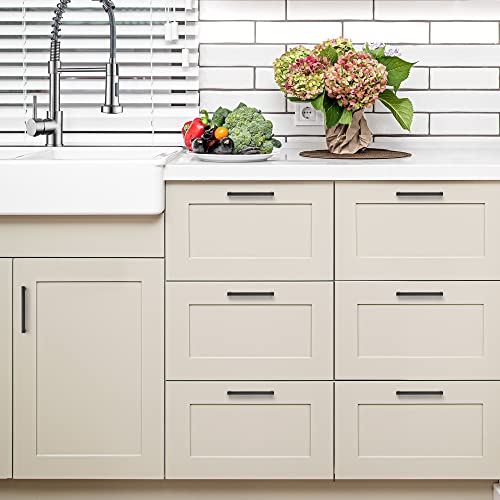 Ravinte Matte Black Cabinet Pulls Slim Cabinet Handles, 5 Inch CC, 30 Pack - size: 5" hole center