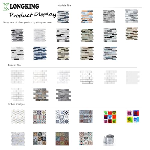 LONGKING 10-Sheet Brown Peel and Stick Backsplash Tile for Kitchen, Vinyl Stick on Tile Stickers for Wall, Kitchen, Bathroom, Counter Top - color: Sandstone Brown