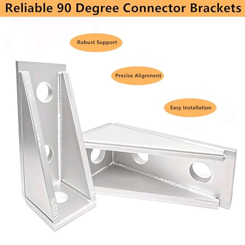 90° Gusseted Fitting for 1-5/8" Unistrut Strut Channel - color: Silvery 4 Pack