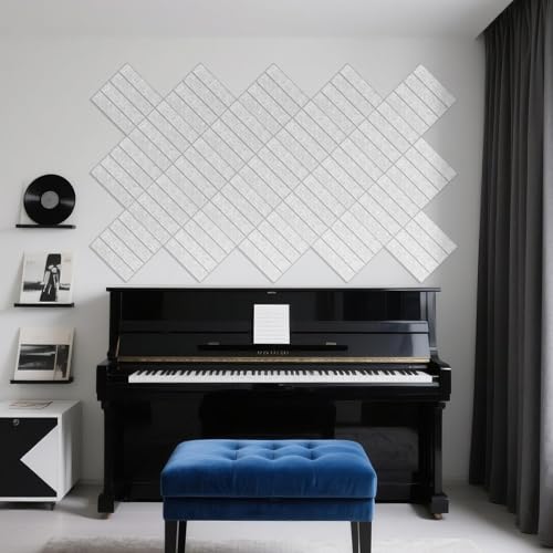 12 Pack Acoustic Panels, 11.8"x11.8" Sound Absorbing Wall Panel,Silver Grey - color: Silver Grey, size: 11.8" x 11.8"