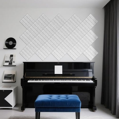12 Pack Acoustic Panels, 11.8"x11.8" Sound Absorbing Wall Panel,Silver Grey - color: Silver Grey, size: 11.8" x 11.8"