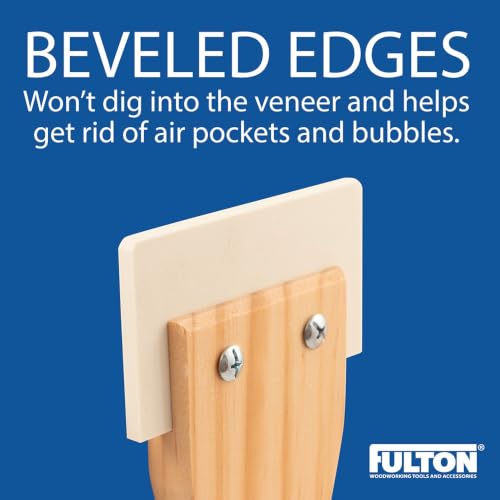 Fulton Veneer Scraper with Beveled Edges and Hardwood Handle for Applying