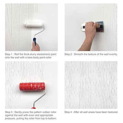 Hanroy 8'' Texture Paint Roller for Wall, Rubber Pattern Paint Roller - color: 2018T