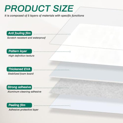Peel and Stick White Wall Tiles for Backsplash 11.8" x 11.8", 12-Pack - color: Pure White, size: 11.8" x 11.8" x 2.2mm