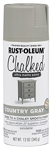 Rustoleum 302593 12 Oz Country Gray Chalked Ultra Matte Spray Paint