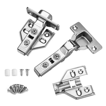 40Pcs Soft Close Half Overlay Cabinet Hinges with Clip-On Plate - color: Half Overlay, size: 40 Pieces