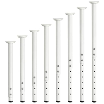 Jahof Adjustable Table Legs 22-36 inch (55-90 cm), Ø42/38 mm (4, White) - color: White