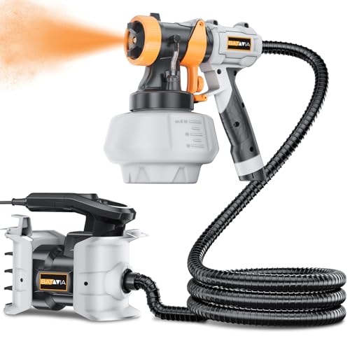 Paint Sprayer - BATAVIA 700W HVLP High Power Spray Paint Gun with 6FT Air Hose, 4 Nozzles & 3 Patterns, Paint Gun for House Painting, Furniture, Cabinets, Fence, Home Improvement