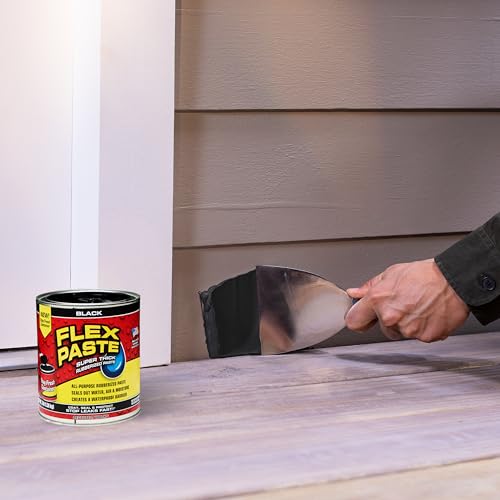Flex Paste Rubberized Waterproof Sealant Paste, Black, Quart, 1-Pack - color: Black, size: Quart