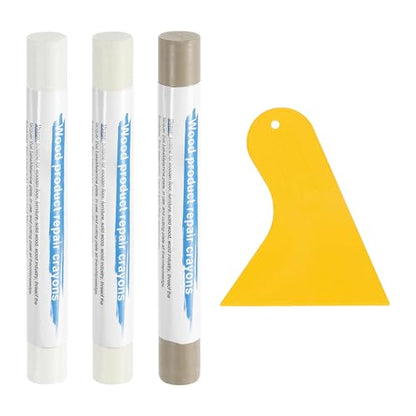uxcell 3Pcs Wood Filler Sticks, Wax Crayons, 3 Colors White Series - color: White Series