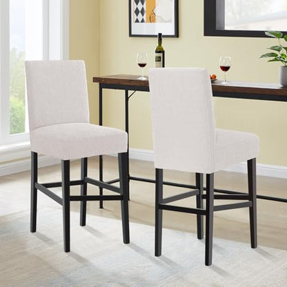 Turquoize 100% Waterproof Bar Stool Cover Stretch Washable Barstool Seat Covers Set of 4, Removable Bar Chair Covers with Backs, Counter Height Chair Cover for Kitchen Dining Room Cafe (4, Pale Oak) - color: Waterproof-pale Oak