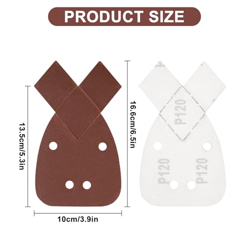 Mouse Sander Sandpaper with Extra 2 Tips for Replacement, 50PCS 60 80 120 150 220 Grit Sandpaper Assortment, Sanding Sheets for Black and Decker Mouse Sanders