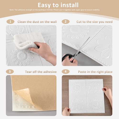 Nuanchu 20 Pcs 13.8 x 13.8 Inch Ceiling Tiles Peel and Stick, Fresh - color: Fresh, size: 13.8 x 13.8 Inch