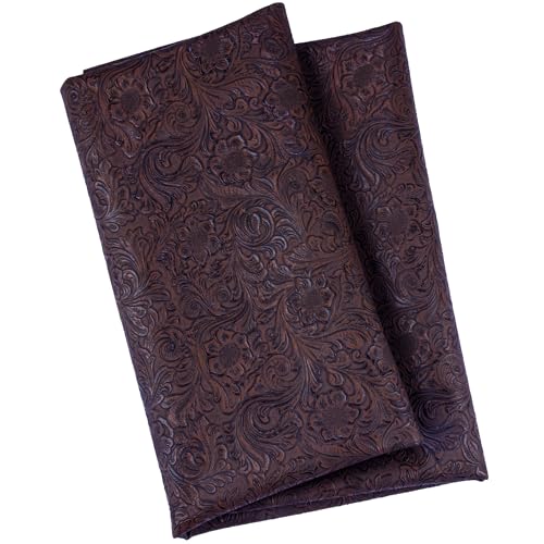 HGUAN Embossed Faux Leather Fabric 1 Yard Cut 36"x53" Embossed Vinyl Suitable for Upholstery Furniture Seat, Handmade DIY Projects (Caramel Brown) - color: Caramel Brown