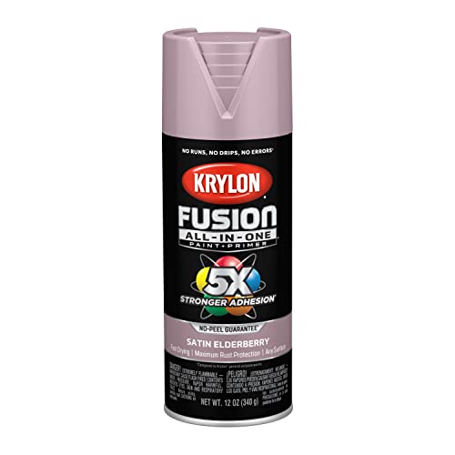 Krylon K02938007 Fusion All-In-One, Satin, Elderberry, 12 oz.