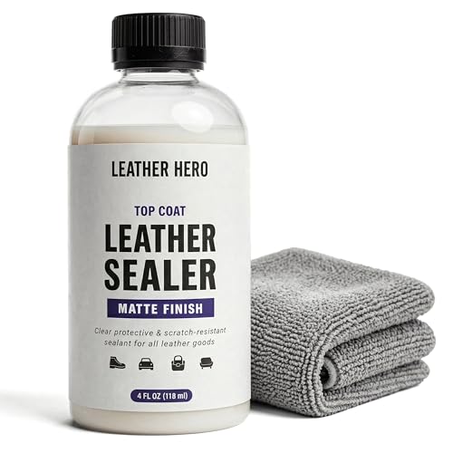 Leather Hero Top Coat – Leather Sealant & Protective Finish for Dye, Paint, Car Seats, Shoes & More – Scratch-Resistant Color Restorer with Applicator – 4oz (Matte Finish) - color: Matte Finish