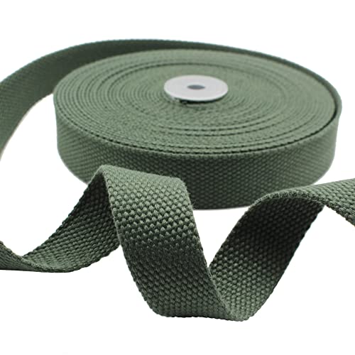 Heavy Cotton Webbing 1 Inch Wide 10 Yard for Bag Handles, Strap, Tote Bag, Belt, Outdoor Supplies - color: Army Green, size: 10Y