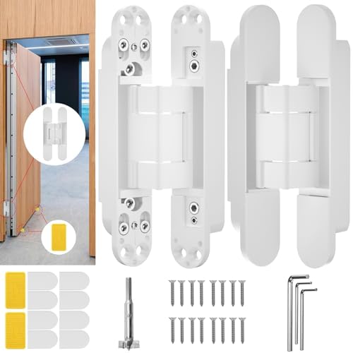 7" Hidden Door Hinge/Concealed Hinges,Invisible Hinges - color: White, size: 7 inches