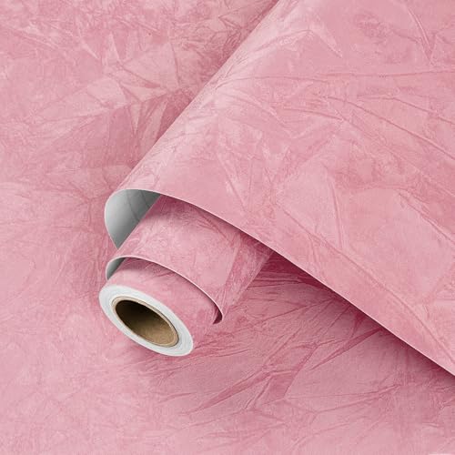 ReWallpaper Blush Pink Velvet Wallpaper Peel and Stick Soft Luxury Velvet Fabric Wallpaper Self-Adhesive Textured Pink Contact Paper for Cabinets Dresser Liner Vanity Shelf Easy to Apply 17.5inX6.5ft - color: Pink Velvet, size: 17.5in x 6.5ft