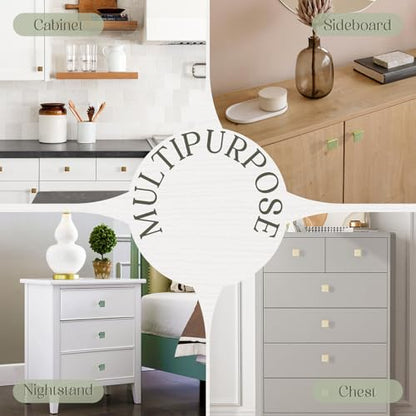 6 Pack Ceramic Drawer Pulls Square Cabinet Pulls Beige Drawer Knobs Wavy Natural Cabinet Handles Cute Dresser Knobs Boho Drawer Pull - color: Beige