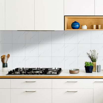 practicalWs 10pcs Marble Peel and Stick Tile Waterproof PVC Wall Tiles - size: 11.8" x 11.8" x 10-Pack