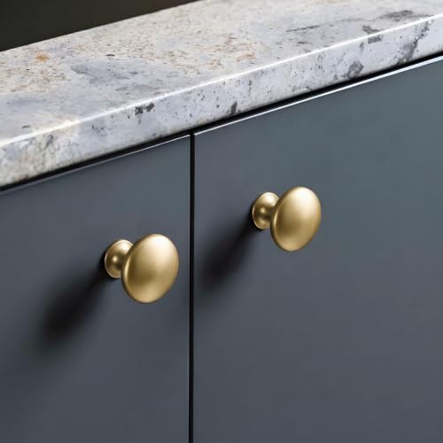 homdiy 30 Pack Gold Round Solid Zinc Alloy Cabinet Knobs - color: Gold