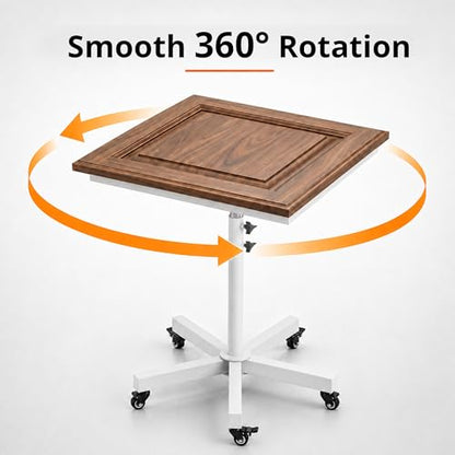 MOOFI 360° Lifting Spray Painting Table/Rotating Spray Paint Rack, 27.8-39.8“ Height Adjustable Stable Paint Rack for Cabinet Paint Stand Door and Car - color: White