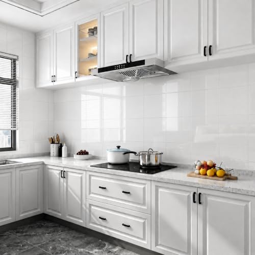 Peel and Stick White Wall Tiles for Backsplash 11.8" x 11.8", 12-Pack - color: Pure White, size: 11.8" x 11.8" x 2.2mm