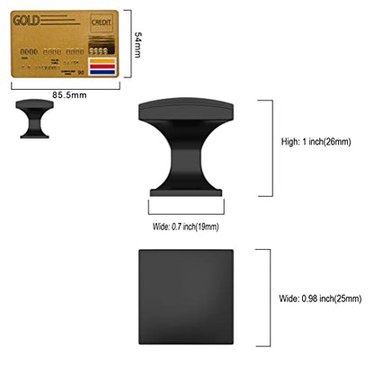 Amerdeco 10 Pack 1 Inch Matte Black Cabinet Knobs - color: Matte Black, size: Single Hole