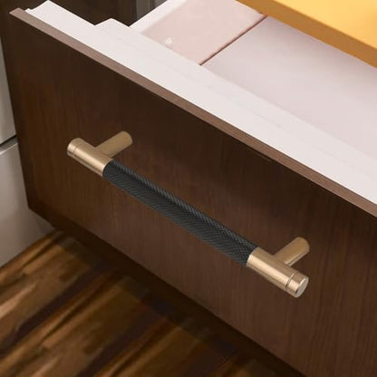 12 Pack 5 Inch 128 mm Bronze and Black Barrel Cabinet Pulls Cupboard Aluminum Handles Drawer Pull Cabinet Handles - color: Bronze and Black, size: 5 Inch