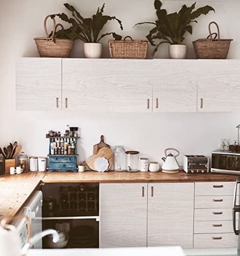 White Wood Wallpaper Wood Grain Contact Paper for Cabinet511in17.7in - size: 17.7"W x 511"L