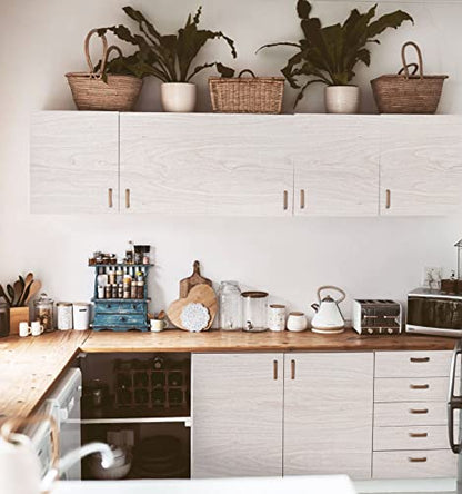 White Wood Wallpaper Wood Grain Contact Paper for Cabinets 393in18in - size: 17.7"W x 393"L
