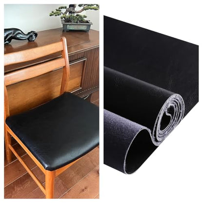 Premium Faux Leather Upholstery Fabric 1.2mm Thickness，Waterproof Upholstery Leather Distressed Bark Fabric(Dark Brown,Pre-Cut 18"x54") - color: Dark Brown, size: 18"x54"