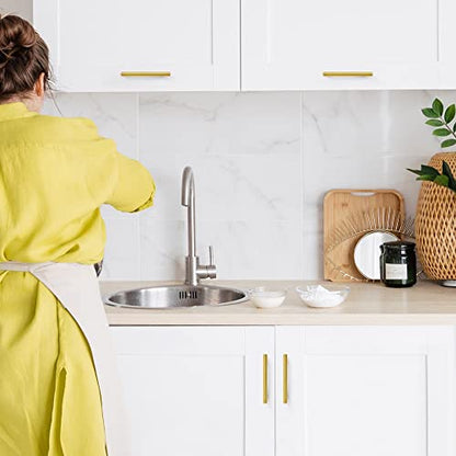Ravinte Brushed Brass Cabinet Handles, 15 Pack Drawer Pulls, 5 in - size: 5 Inch Hole Centers