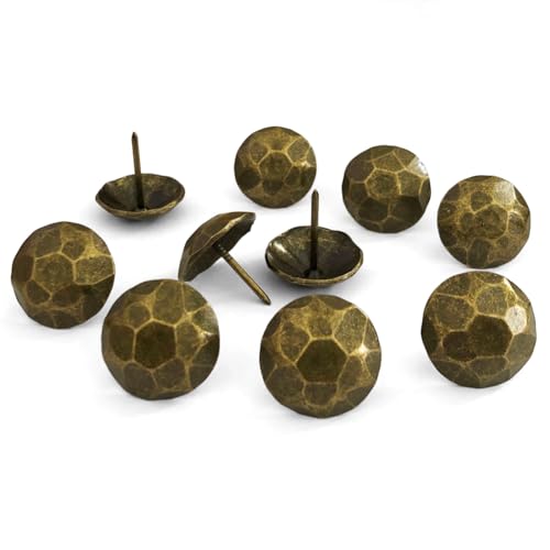 60PCS Large Round 1-inch Antique Brass Upholstery Tacks,D25mmxL25mm QG - color: 25mm Brass Turtle