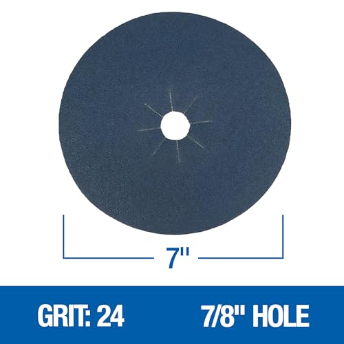Mercer Industries 410024 Zirconia Cloth Floor Sanding Edger Discs, 7" x 7/8" Hole, Grit 24X (25 pack) - color: Zirconia, size: 7" x 7/8" Hole, style: 24X (25 pack)