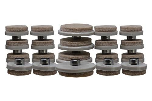 Shepherd Hardware 9936 Nail On Furniture Glides with Felt Pads, 1-Inch and 1-1/2-Inch, 20-Count, Almond