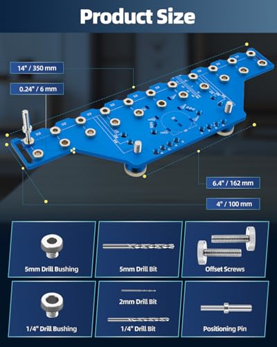 11-Hole Shelf Pin Jig,Hinge Template, Cabinet Hardware Drilling Tool,Colbat