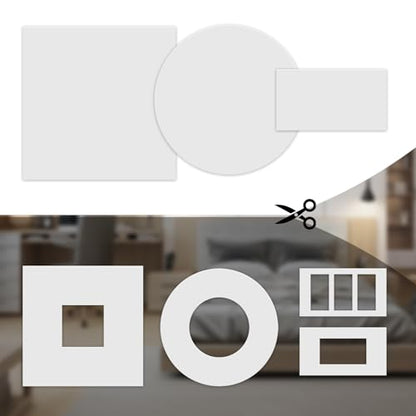 6 Pcs Self-Adhesive Ceiling Cover Plate Wall Outlet Hole Stickers - style: Rectangle