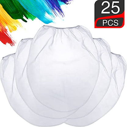 25 Pieces 5 Gallon Elastic Top Paint Strainer Bags White Fine Mesh Bag Paint Filter Bag Flow Nylon Mesh for Hydroponics Painting Gardening